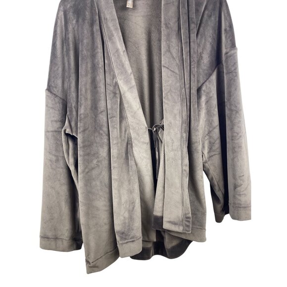 Skims Women's XS Velour Sleep Short Robe Brown Loungewear Comfy Hygge Amethyst - Picture 3 of 7